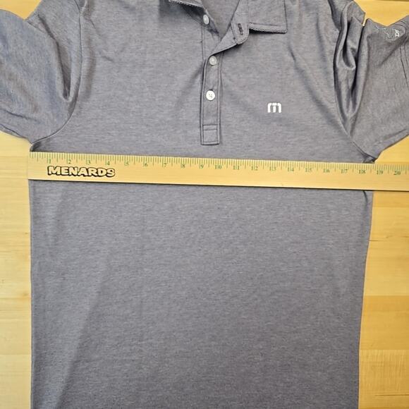 Travis Mathew Golf Polo Shirt Men Size Medium Lavender Striped Pima Cotton Blend - Picture 6 of 10